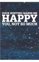 Duck Hunting Makes Me Happy You, Not So Much: Blank Lined Notebook Journal With Abstract Blue Oil Painting Art Background