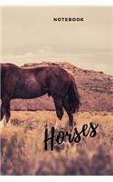 Horses notebook: (6x9) lines 108 pages for journal notes diary