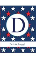 D: Patriotic Journal Blue Edition: Monogram Initial Notebook