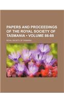Papers and Proceedings of the Royal Society of Tasmania (Volume 86-88)