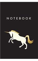 Notebook: Gold Unicorn Journal, Notebook, Diary, 6"x9" Lined Pages, 150 Pages