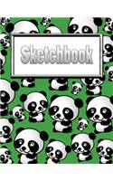 Sketchbook: Silly Cute Panda Bears Sketchbook & Art Notebook - Large Blank Sketchbook: 100 Pages - 8.5"x11" Blank Drawing Book & Sketching Journal Notepad