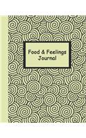 Food and Feelings Journal (Yellow Swirls) 8x10: Large notebook to log meals and track thoughts and emotions around eating