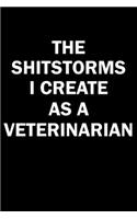 The Shitstorms I Create As A Veterinarian: Funny gag gift for snarky sarcastic Veterinarian - blank lined notebook