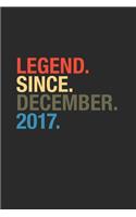 Legend Since December 2017: Graph Paper Journal (6" X 9" - 120 Pages/ 5 Squares per inch) for 2nd Birthday Gift Idea for Women And Men