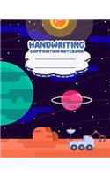 Handwriting primary composition notebook, 8 x 10 inch 200 page, Black outer space