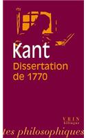 Emmanuel Kant: La Dissertation de 1770