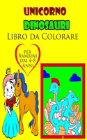 unicorno, Dinosauri Libro da Colorare per Bambini dai 4-8 Anni