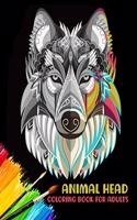 Animal head coloring book for adults