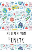 Notizen von Henryk: Liniertes Notizbuch für deinen personalisierten Vornamen