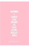 Weight Loss Journal: Weight Loss Journal Dot Grid Gift Idea - Wishing I Could Lose Weight As Fast As My Wallet Does Weight Loss Quote Journal - Black Dotted Diary, Plann