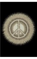 Journal: Retro Peace Sign Hippie Color Burst Black Lined Notebook Writing Diary - 120 Pages 6 x 9