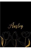 Ansley: Personalized Writing Journal for Women - Elegant Black and Gold
