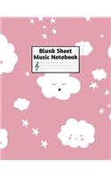 Blank Sheet Music Notebook: Easy Blank Staff Manuscript Book Large 8.5 X 11 Inches Musician Paper Wide 12 Staves Per Page for Piano, Flute, Violin, Guitar, Trumpet, Drums, Cell