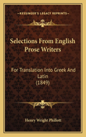Selections From English Prose Writers