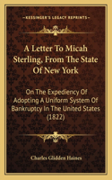 Letter To Micah Sterling, From The State Of New York