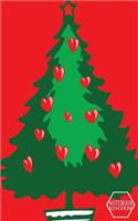 Notebook Kingdom: Christmas Tree Journal/Diary, Blank Paper, 100 Pages, 5x8, Composition Book, Heart Christmas Tree