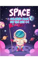 Space Coloring Book For Kids Ages 4-8