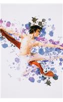 Male Danseur Dancer Watercolor Journal, Graph Paper