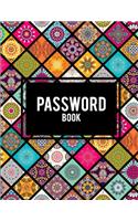 Password Book: Pretty Art Mandala, 8.5 X 11 the Personal Internet Address & Password Log Book with Tabs Alphabetized, Internet Password Logbook, Password Organizer Notebook