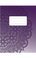 Composition Notebook: Mandala - Purple & White: 100 Pages of 7.5" X 9.75" College Ruled Lined Paper, Matte Cover (Diary, Planner, Notes)