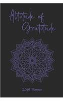 2019 Planner: Purple and Black Mandala Dated Daily, Weekly, Monthly, Yearly Planner with To-Do, Gratitude, Habit Tracker, Dot Grid to Use as Organizer, Schedule, 