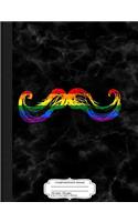 Gay Pride Rainbown Mustache Composition Notebook