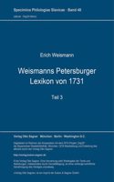 Weismanns Petersburger Lexikon von 1731