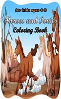 Horses and Ponies Coloring Book for kids ages 4-8