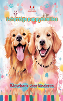 Schattige puppyfamilies - Kleurboek voor kinderen - Creatieve scènes van leuke en speelse hondenfamilies