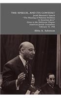 Speech, and Its Context: Jacob Blaustein's Speech the Meaning of Palestine Partition to American Jews Given to the Baltimore Chapter, America