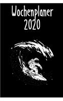 Wochenplaner 2020: Astronaut auf Well - Wochenkalender - Ferientermine und Feiertage in Deutschland - Jahresplaner