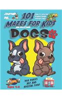 101 Mazes For Kids 2: SUPER KIDZ Book. Children - Ages 4-8 (US Edition). Cartoon Twin Bull Pug Dogs with custom art interior. 101 Puzzles with solutions - Easy to Very Ha