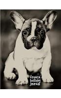 French Bulldog Journal: 7.44 x 9.69 inch dog notebook, college ruled composition book, vintage style, 200 pages