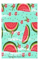 Watermelon Flower Diary: 6x9 Notebook, Ruled, Summer, Activity Log, Watermelon Writing Journal for Girls