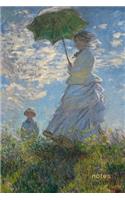 Notes: Claude Monet Woman with a Parasol Notebook: 175-Page College-Ruled Monet Notebook(4 Iconic Art Notebooks)