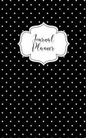 Journal Planner: Dot Grid black with white polka dots planner (bullet journal, bujo style) 5 mm (3/16 inch) grids. 75 sheets (150 Pages)