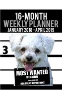 2018-2019 Weekly Planner - Most Wanted Bichon