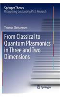 From Classical to Quantum Plasmonics in Three and Two Dimensions