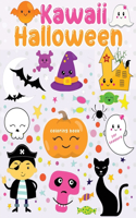 Halloween coloring book for toddlers: Cute & Fun Kawaii Doodle Coloring Pages for Kids ages 2-5