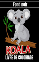 Koala livre de coloriage fond noir