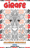 Coloriage Zendoodle - Grande image - Animal - Girafe