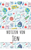 Notizen von Jen: Liniertes Notizbuch für deinen personalisierten Vornamen