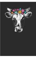 Cow Flower: Cows Notebook, Graph Paper (6 x 9 - 120 pages) Animal Themed Notebook for Daily Journal, Diary, Gift