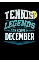 Tennis Legends Are Born In December: Tennis 2020 Calender Diary Planner 6x9 Personalized Gift For Birthdays In December