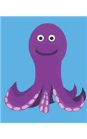 OCTOPUS Composition Notebook: 7.5 X 9.25 Primary Ruled 110 pages book for girls, kids, school, students and teachers