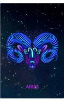 Aries: Zodiac Star Sign Blank Line Notebook / Journal Gift (120 blank pages - 6 x 9)