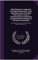 Brief Statement, Supported by Original Documents, of the Important Grants Conceded to the Eastern Coast of Central America Commercial and Agricultural Company by the State of Guatemala