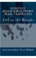 Positive Behavior Support Plan Templates