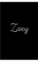 Zoey: notebook with the name on the cover, elegant, discreet, official notebook for notes